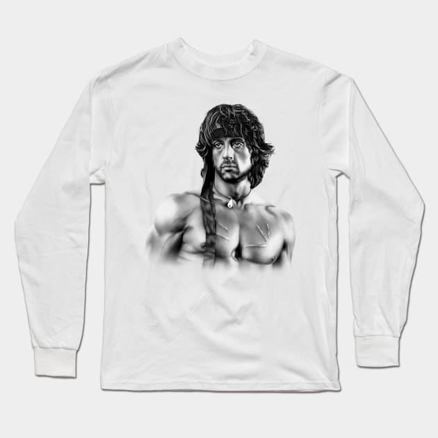 Sylvester Stallone Long Sleeve T-Shirt by Betafoin